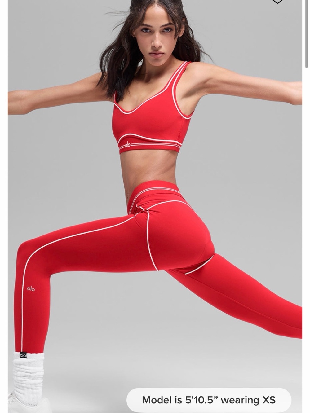 ALO Yoga Red Airbrush Heart Throb Sports Bra